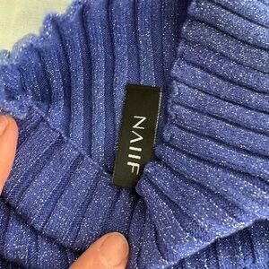 Periwinkle lame’ Ribbed Women's Sweater